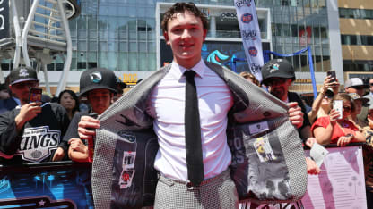 Matthew Schaefer NHL Draft mother suit jacket