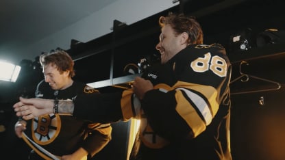Pastrnak, McAvoy Show Off B’s New Uniforms