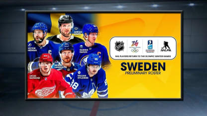Sweden announces preliminary Olympic roster